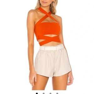 Superdown Bright Orange Crop Top